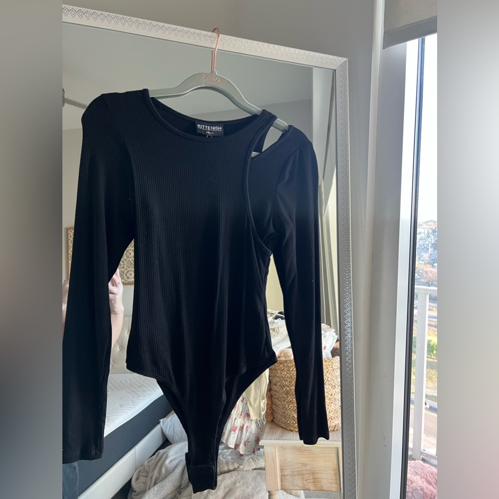Kittenish Black Bodysuit
